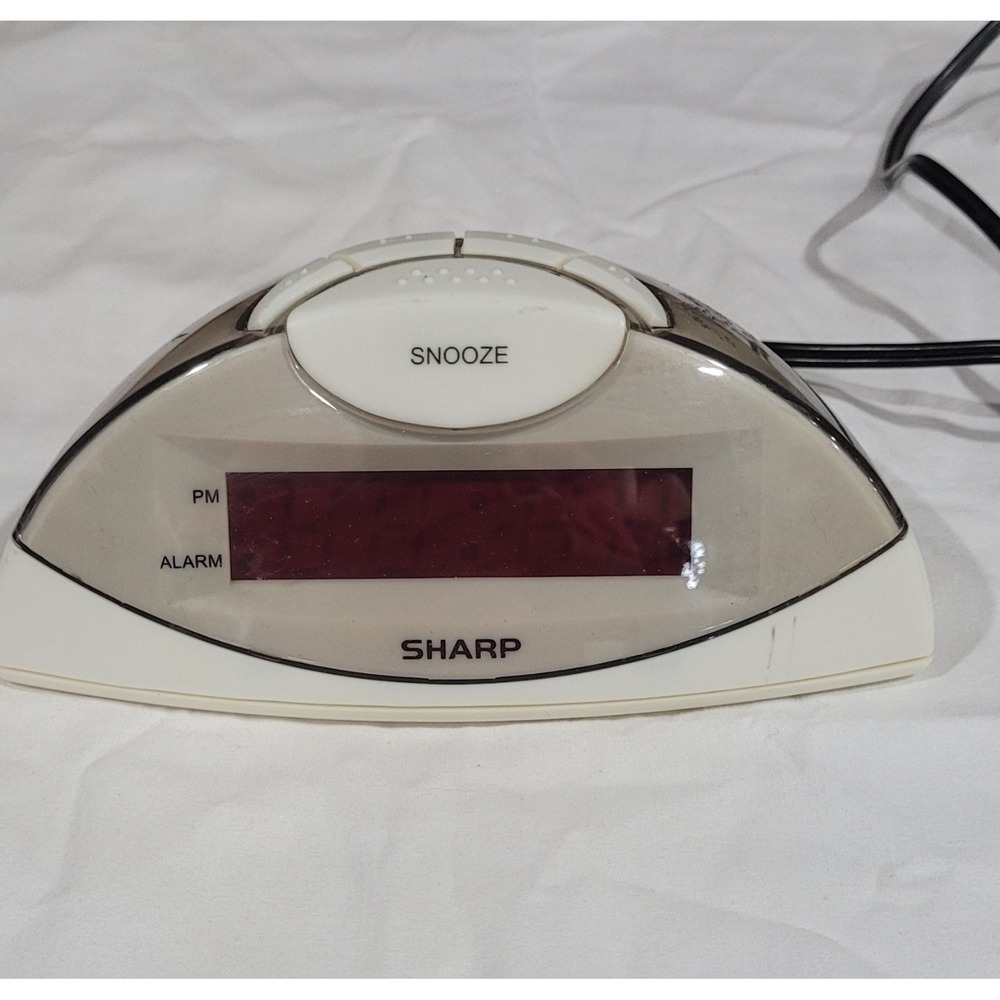 Sharp Alarm Clock Travel White Model SPC019 Excellent Condition! Portable